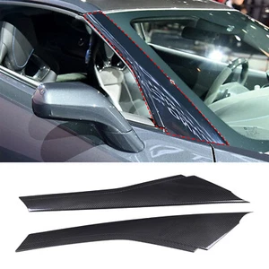 Carbon Fiber Front A-Pillar Winshield Panel Cover Trim For Corvette C7 2014-2019 - Picture 1 of 11
