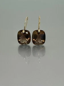 925 Argento Sterling Gioielli Fumoso Quarzo Gemme Orecchini Pendenti Valentines - Foto 1 di 4
