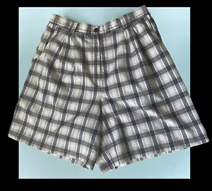 COUNTERPARTS Blue And White Plaid Shorts Womens Size 12P Pre Owned - Picture 1 of 9