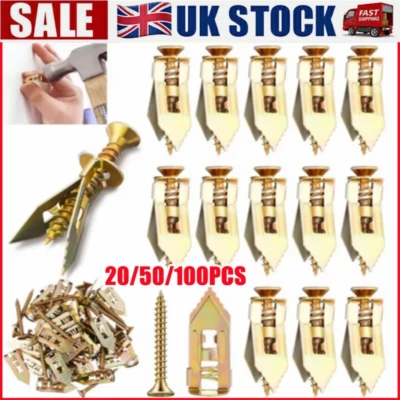 20/50/200X Self Drilling Drywall Anchors Screws Hollow Wall Anchor Expansion Kit