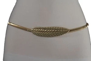 Caliente Mujeres Hip Cintura Alta Metal Dorado Flaco Fancy Cinturón Elástico - Imagen 1 de 11