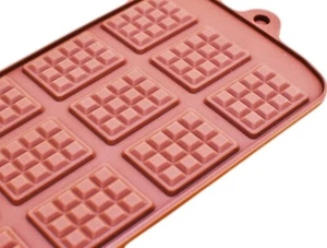 3PK Silicone Mini Rectangle Thin Waffle Chocolate DIY Mold Break-Apart Silicone - Picture 1 of 3