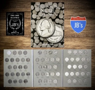 1962-1995 JEFFERSON NICKELS COMPLETE 65 COIN SET w/ALBUM *JB's Coins* - Image 1 of 4