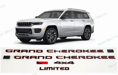 5 peças 2021+ Jeep Grand Cherokee L porta lateral traseira 4x4 L emblema limitado preto vermelho - Imagem 1 de 4
