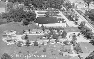Bittle's Tourist Court U.S 40 Aerial View Indianapolis,IN  Vtg 1950's Postcard - Picture 1 of 2