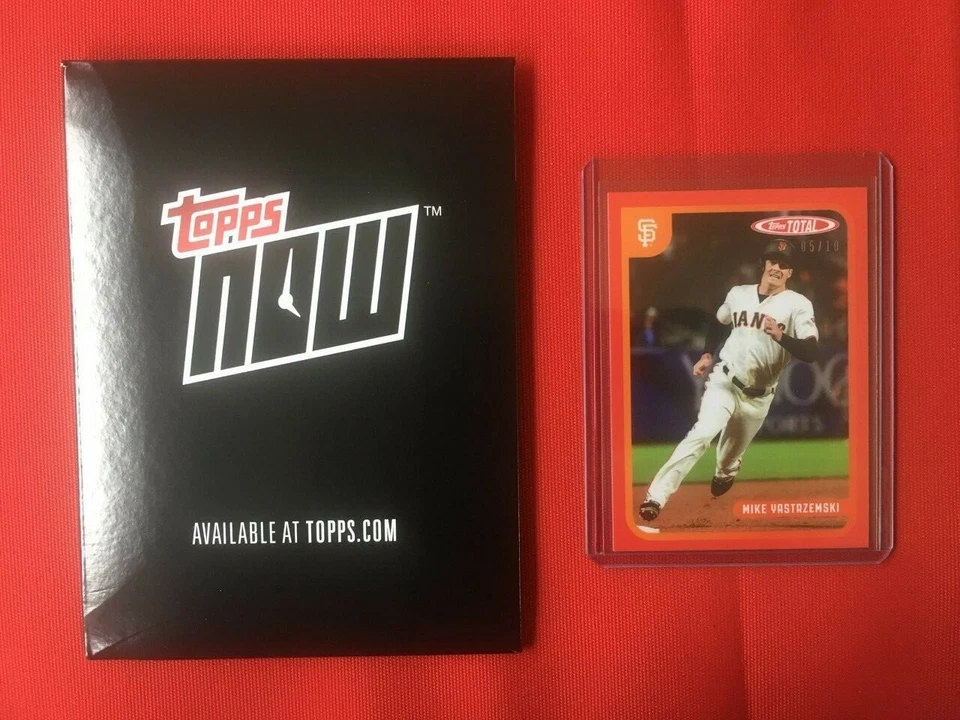   MIKE YASTRZEMSKI 2020 TOPPS TOTAL #587  RED PARALLEL  05/10 - Image 1 of 3