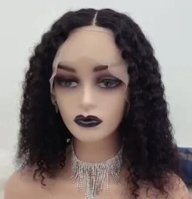 VIRGIN INDIAN BOB T -PART 13x4x1 TRANSPARENT LACE FRONTAL WIG 12 Inch Deep Wave - Image 1 of 4