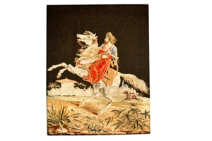 Antik! Gobelin 72x57 Tapisserie Gobelinstich Bildwirkerei Ofenschirm Kaminschirm - Bild 1 von 9