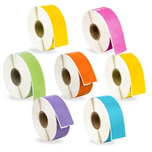 DYMO 30252 - 7 rollos - 2 AMARILLO 1 ea. ROSA VERDE NARANJA LAVANDA AZUL - Imagen 1 de 8