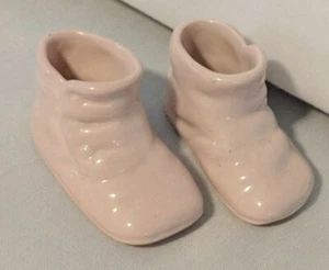 Pink Baby Shoes Vintage Pottery Nursery Decor MCM Haeger - Picture 1 of 6