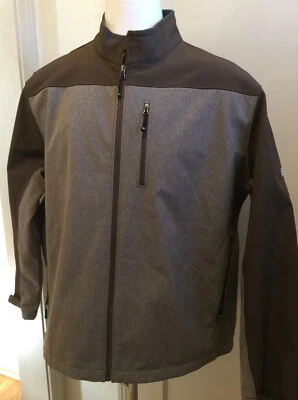 Solaris Men Long Sleeve L/S Jacket XXL 2XL Full Zip Fleece Lined 3 Pocket Brown - Image 1 of 4
