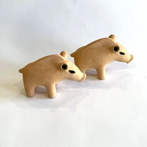 Unique Asian HandmadeTerracotta Figurine of Pigs with Signature - Picture 1 of 10