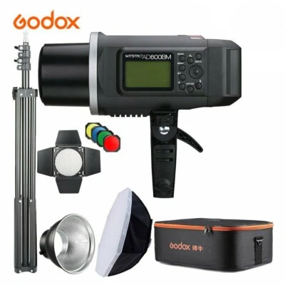 Godox AD600BM HSS 1/8000s Strobe Flash Kit+Reflector+ BD-04+ Bag+ Softbox+ Stand - Image 1 of 4
