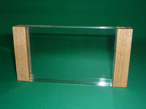 Solid Wood (Oak) and Acrylic 4x6 Picture Frame 1 inch Thick Block