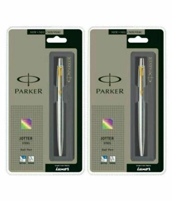 Pack Of 2 Parker Jotter Stainless GT Ball Pen Gift Set,Blue Ink - Image 1 of 4