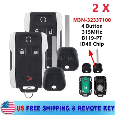 2 para 2014 2015 2016 2017 2018 Silverado 1500 2500 3500 HD mando a distancia + llave B119 Foto 1 de 4