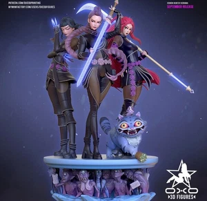 K-pop Demon Hunter Diorama | 1/8 Resin Kit | Unpainted Display Model Trio Base - Picture 1 of 4