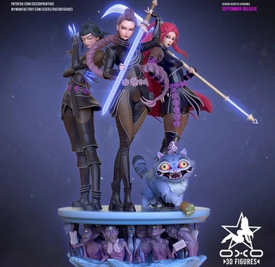 K-pop Demon Hunter Diorama | 1/8 Resin Kit | Unpainted Display Model Trio Base - Image 1 of 4