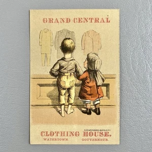 Victorian Trade Card Clay Richmond Buffalo NY Grand Central Clothing House 4.5x3 - Picture 1 of 2