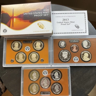 2013-S U.S. Mint 14 Coin Proof Set Original Packaging & COA - Image 1 of 4