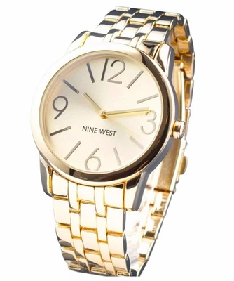 Nine West Women's 39mm Quartz Watch NW/1578 Champagne Dial Gold-Tone Bracelet - Image 1 of 4
