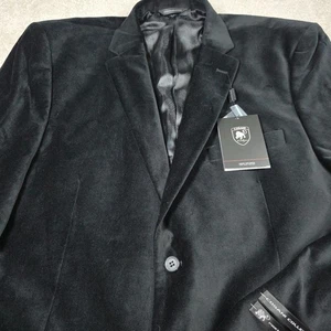 Cosani Collezioni Designer Blazer Herren 48R Schwarz Samt Anzug Sakko Langarm - Bild 1 von 11
