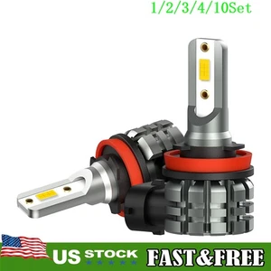 H11 H8 Bright LED Fog Light Lamp Bulb Amber Yellow Foglight Super Bright 1~10Set - Picture 1 of 9
