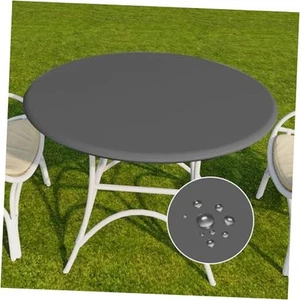 Round Vinyl Tablecloth, 100% Waterproof Elastic Fitted Table Covers for 36"- - Picture 1 of 8