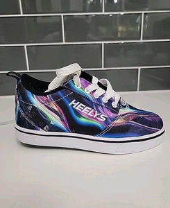 Heelys Pro 20 Skate Shoes Multi-Color Galaxy Kids Canvas Youth Size 2 Excellent - Picture 1 of 6