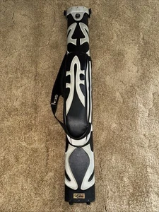 Elite Pool Cue Case Leather One Stick With Shoulder Strap Black And Silver - Picture 1 of 10