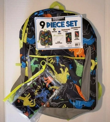 Mochila de reinicio confeti juego de 9 piezas bolsa de plástico DINOSAURIOS 16,5x12,5x5,5" Foto 1 de 4