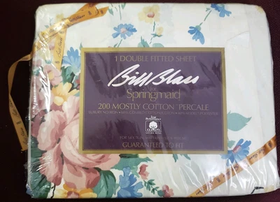 Bill Blass Springmaid Raphael Rose Country Prairie Core Double Bed Fitted Sheet - Image 1 of 4