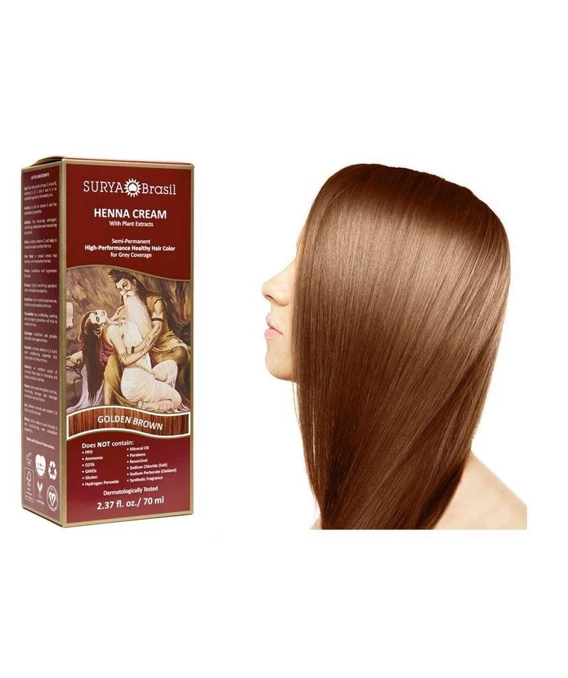 - Henna Cream, Semi-Permanent Golden Brown Hair Color Treatment for Gray Cove... - Image 1 of 1