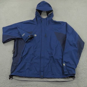 Mountain Hardwear Jacket Mens XXL Blue Goretex Paclite Shell Stretch Rain Hooded - Picture 1 of 21