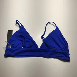 Tempt Me Bikini Top Womens Large Blue String Adjustable Strap Triangle Padded - Picture 1 of 12