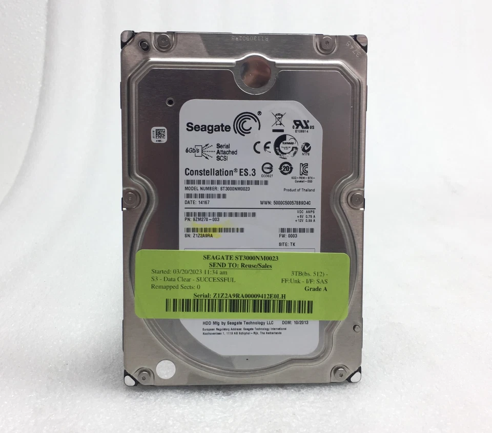 Seagate ST300NM0023 3TB 3.5" SAS Server Hard Disk Drive HDD - Image 1 of 4