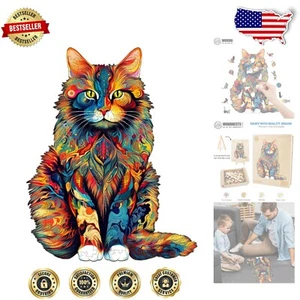 Maine Cat 300-Piece Wooden Jigsaw Puzzle: Stress Relief & Family Bonding - Picture 1 of 9