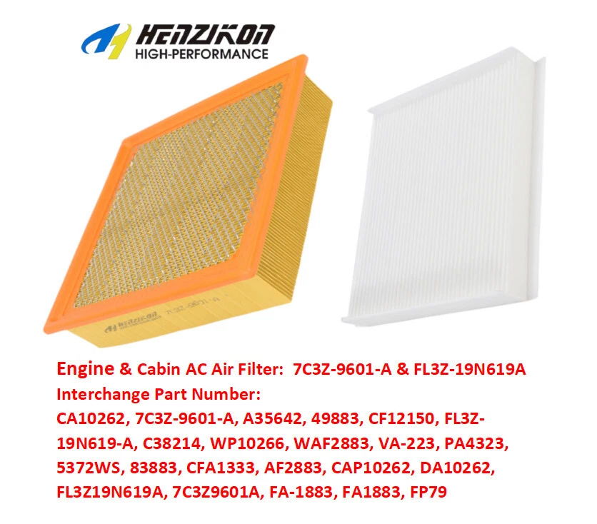 Filtro de ar CA motor e cabine para 2018 2019 2020 - 2022 Lincoln Navigator 3.5L - Imagem 1 de 4