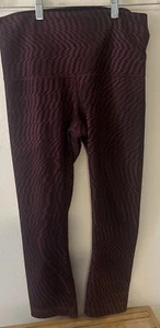Lululemon Wunder Under Crop Size 10 Shifted Horizon Red Grape Black Leggings - Foto 1 di 7