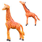  2 Pcs Micro Giraffe Figurines Miniature Animals Wild Krats Decorate