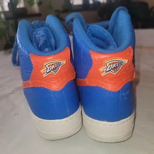 NIKE iD Air Force 1 OKC THUNDER custom Shoes ( Men's Size 10.5) used - Picture 1 of 8