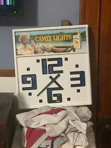 Vintage Camel Lights Advertising Plastic Clock 18" ×17" 1985 - Picture 1 of 2