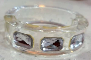 Clamper Statement Bracelet Clear Lucite 2½" - Picture 1 of 5