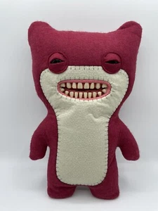 Fuggler Ugly Monster plush Eyes Teeth 12” Large Maroon Mr. Buttons Green Eyes - Picture 1 of 18