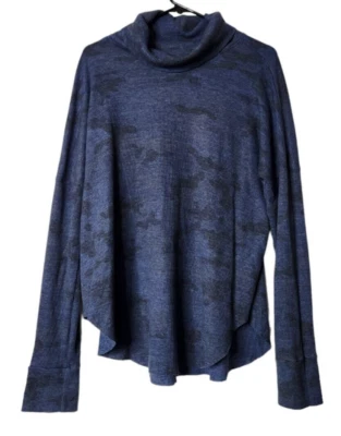 Топ Michael Stars женский M Evereve с воротником-хомутом камуфляжный Marcy тепловая туника синий - Изображение 1 из 4