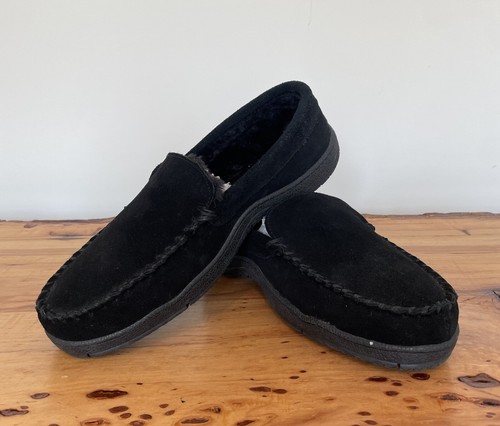 Mocassino mocassino Clarks veneziano nero scamosciato foderato pelliccia taglia 10M