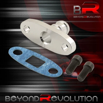 5/8" NPT Turbine T3 T4 GT55 Turbocharger Oil Feed Hose Fitting Adapter + Gasket - Image 1 of 3