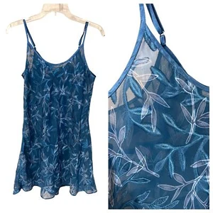 Jones NY Vestido sin Mangas Lencería Burnout Gasa Grande Floral Transparente Camisón Línea A - Imagen 1 de 7