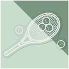 'Tennis Racket & Balls' Static Window Clings / Stickers (WC025610)