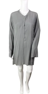 Johnny Was Pete & Greta Henley Top Damen L Grau Langarm Halbknopf Popover - Bild 1 von 7